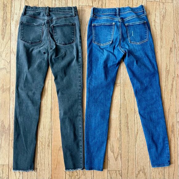 Old Navy Lot of 2 Girls 14 Ballerina Jeggings Torn Blue Gray - Picture 2 of 7